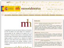 Tablet Screenshot of memoriahistorica.gob.es